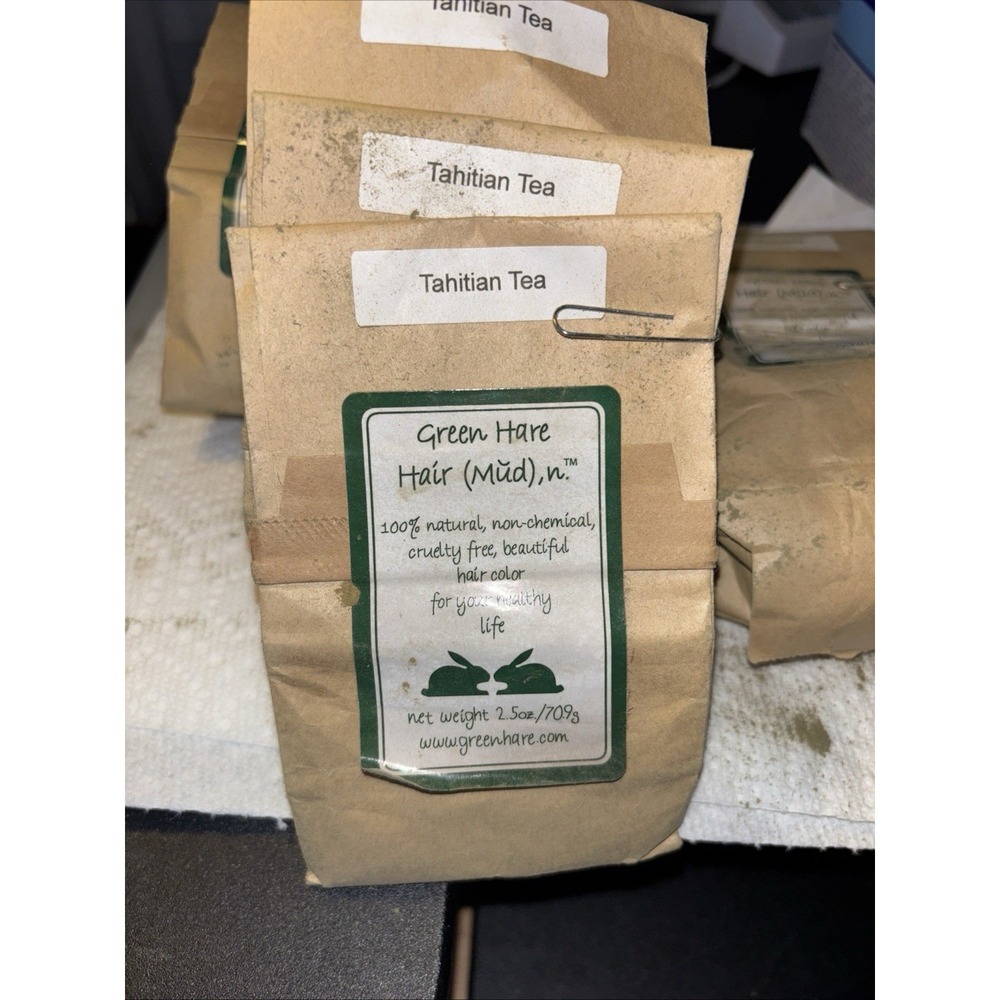 Green Hare Hair Mud. 100%‎ Natural Non-Chemical Cruelty, Free Hair Color. 3781